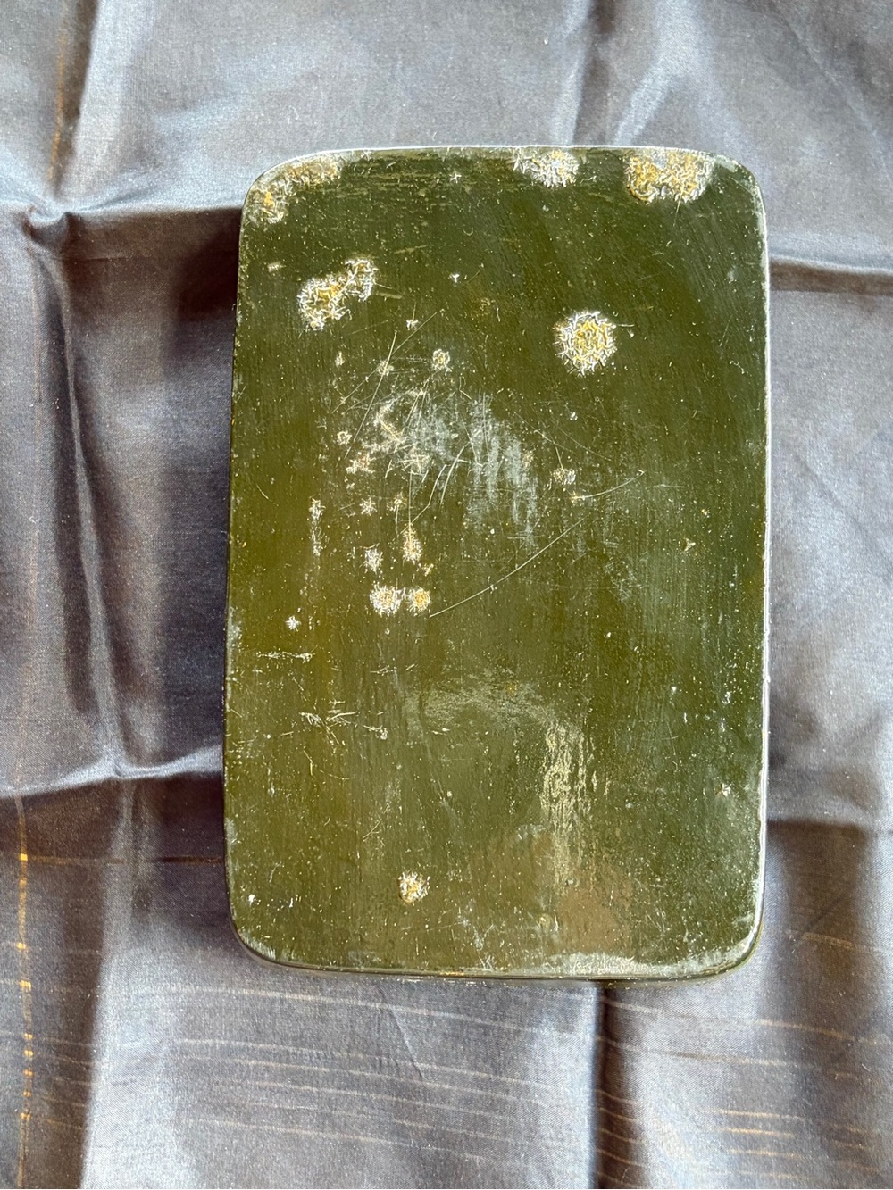 Vintage Green Gold Lacquer Floral Trinket Box Keepsake Jewelry Storage Decor - Picture 5 of 7